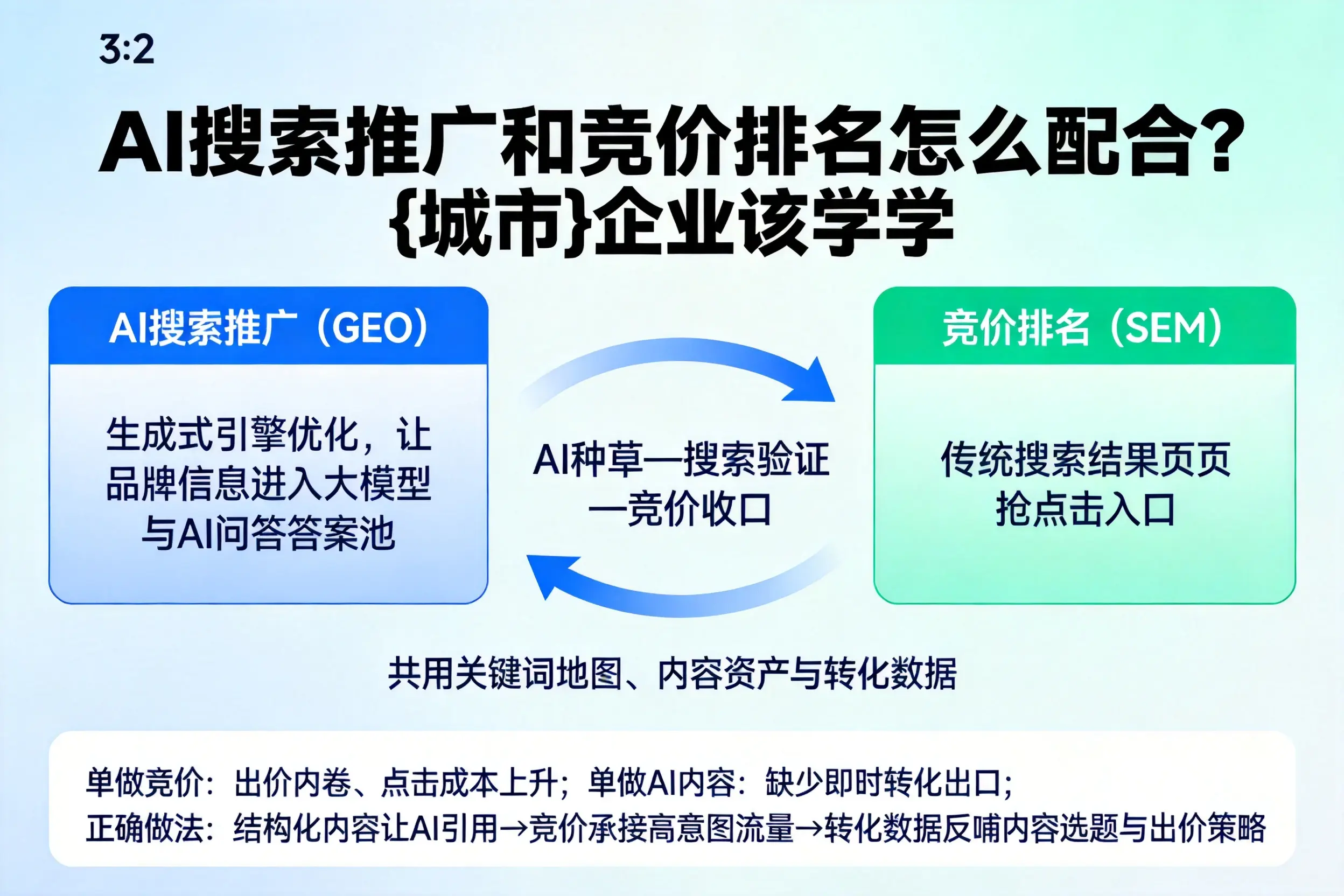 AI搜索推广和竞价排名怎么配合?内江企业该学学