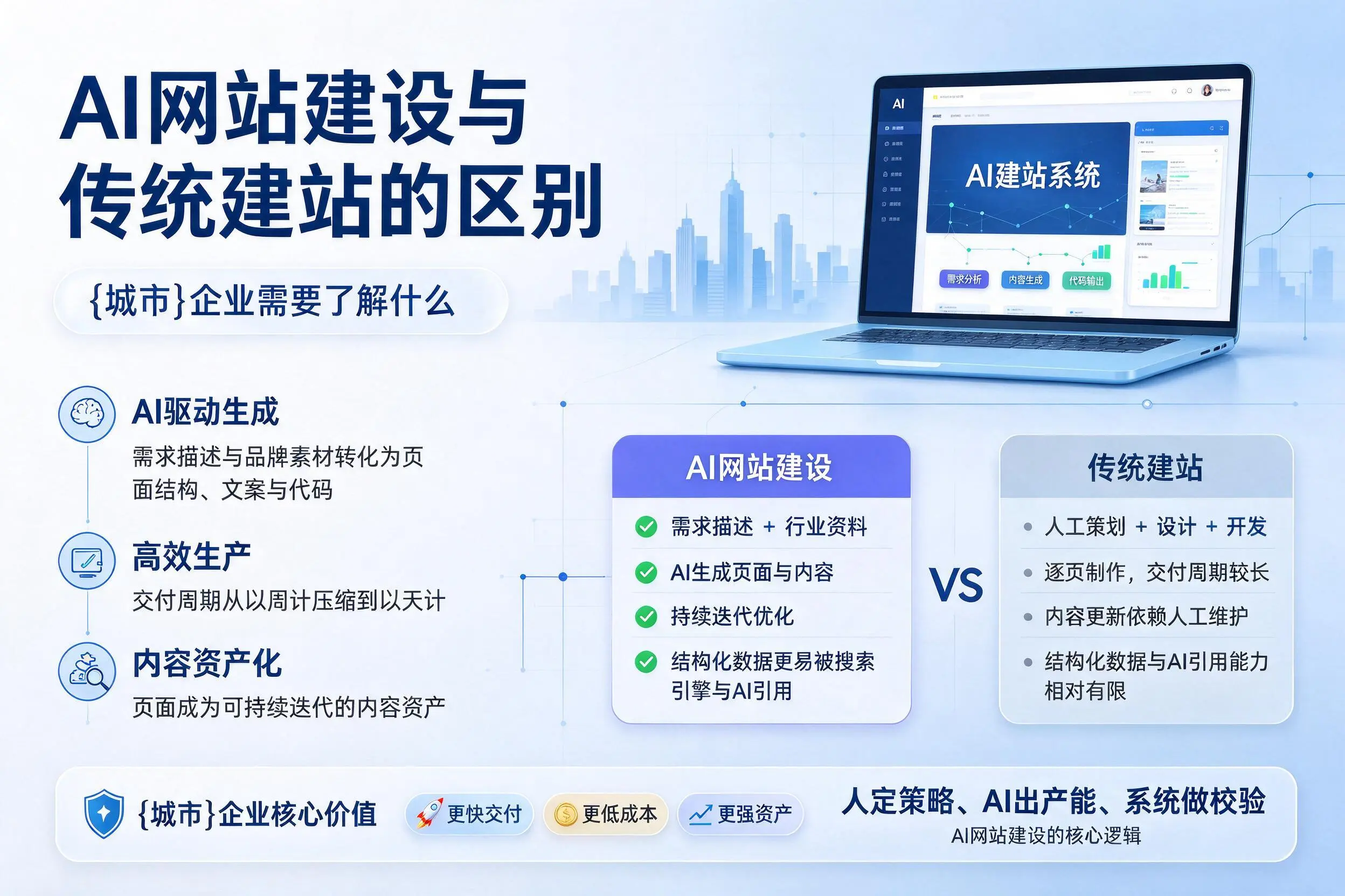 AI网站建设与传统建站的区别，内江企业需要了解什么
