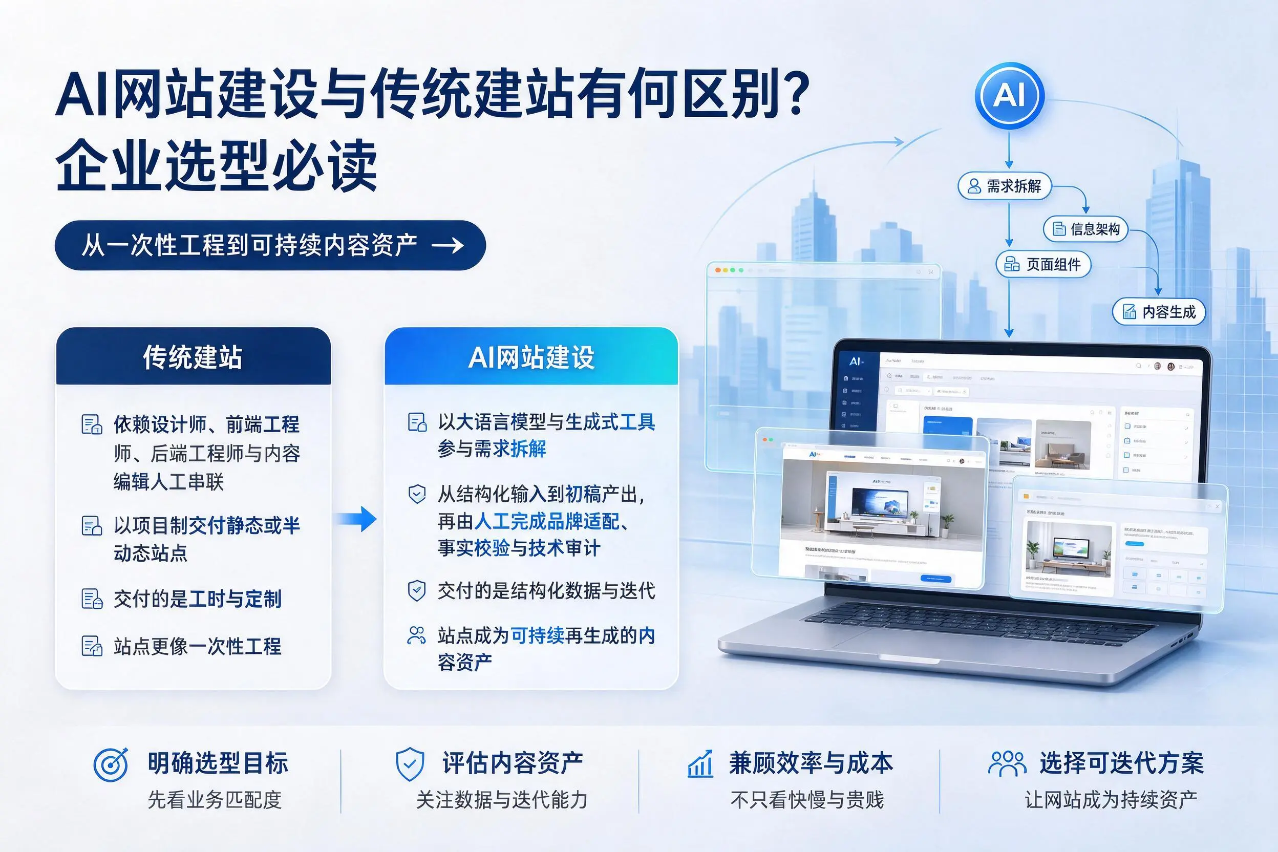 AI网站建设与传统建站有何区别？内江企业选型必读