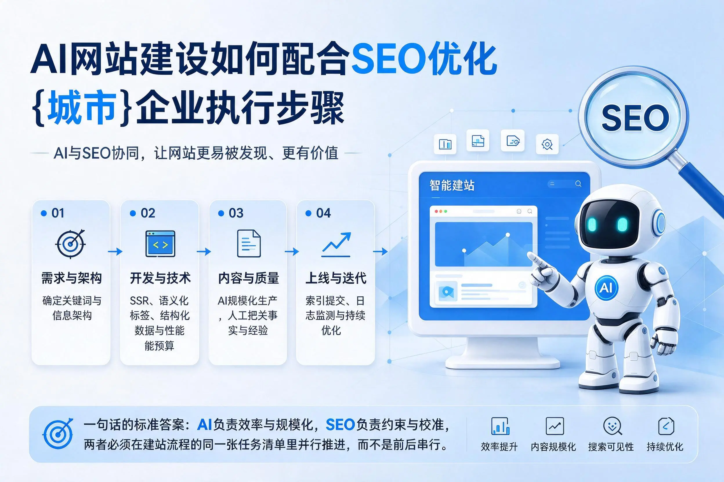AI网站建设如何配合SEO优化，内江企业执行步骤
