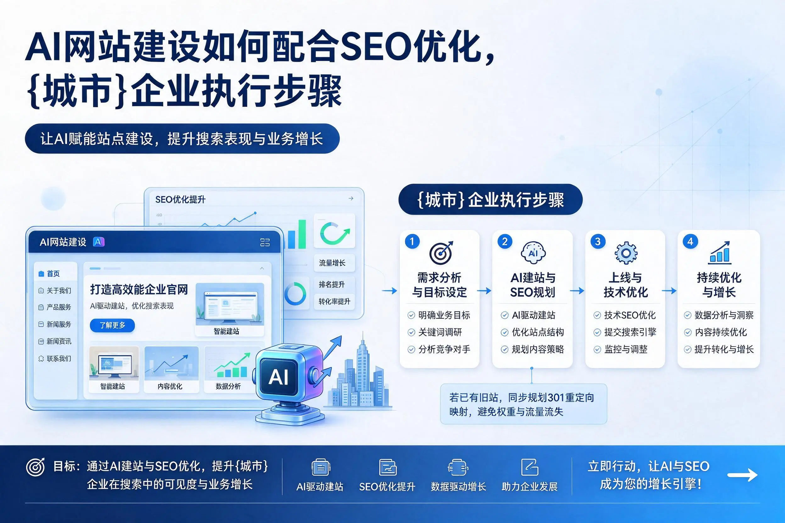 AI网站建设如何配合SEO优化，内江企业执行步骤