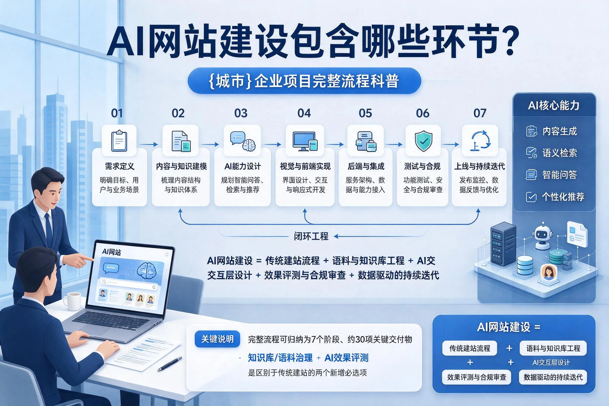 AI网站建设包含哪些环节？内江企业项目完整流程科普