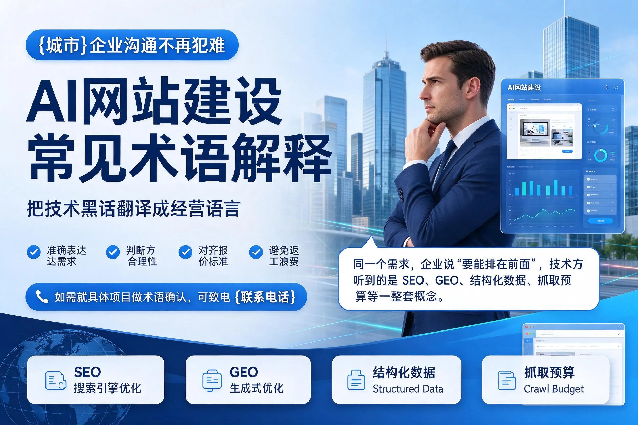 AI网站建设常见术语解释，内江企业沟通不再犯难