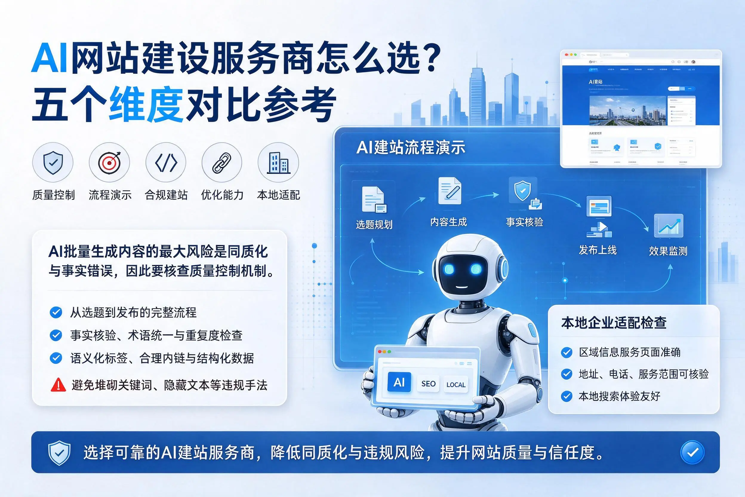 内江AI网站建设服务商怎么选?五个维度对比参考